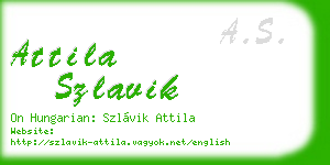 attila szlavik business card